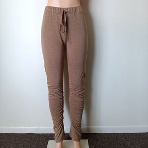 Women's Light Brown/Tan Super Stretch Bodycon Stacked Rouch Pants Size Large